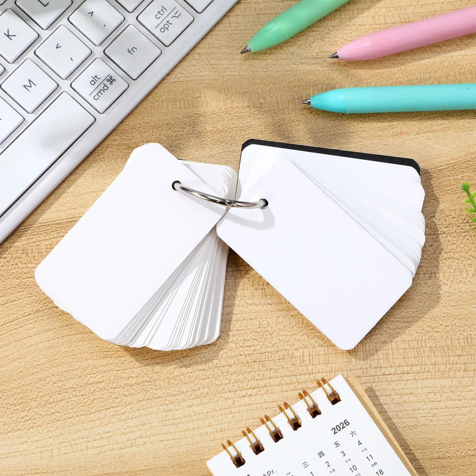 

100Pcs English Vocabulary Cards Portable Alphabet Cards Blank Notepads Binder Ring for Students School Stationery DIY Study