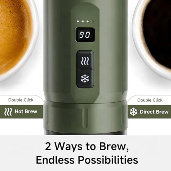 2026 Travel Semi Automatic LED Display Espresso Machine Coffee Powder Portable Mini Handheld Capsule Coffee Maker