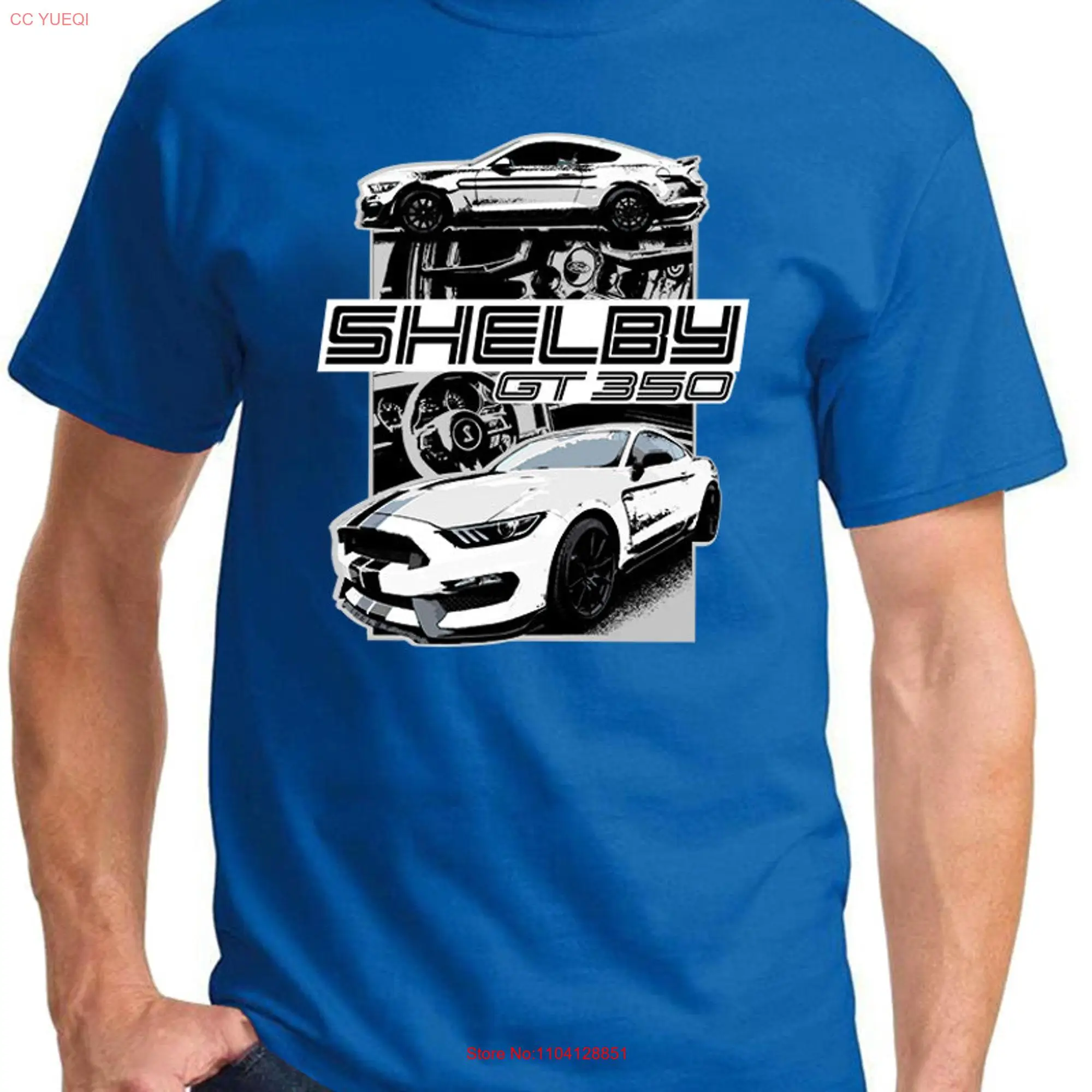 2016 20 Shelby GT350 Mustang White Car Full Color Design T Shirt long or short sleeves