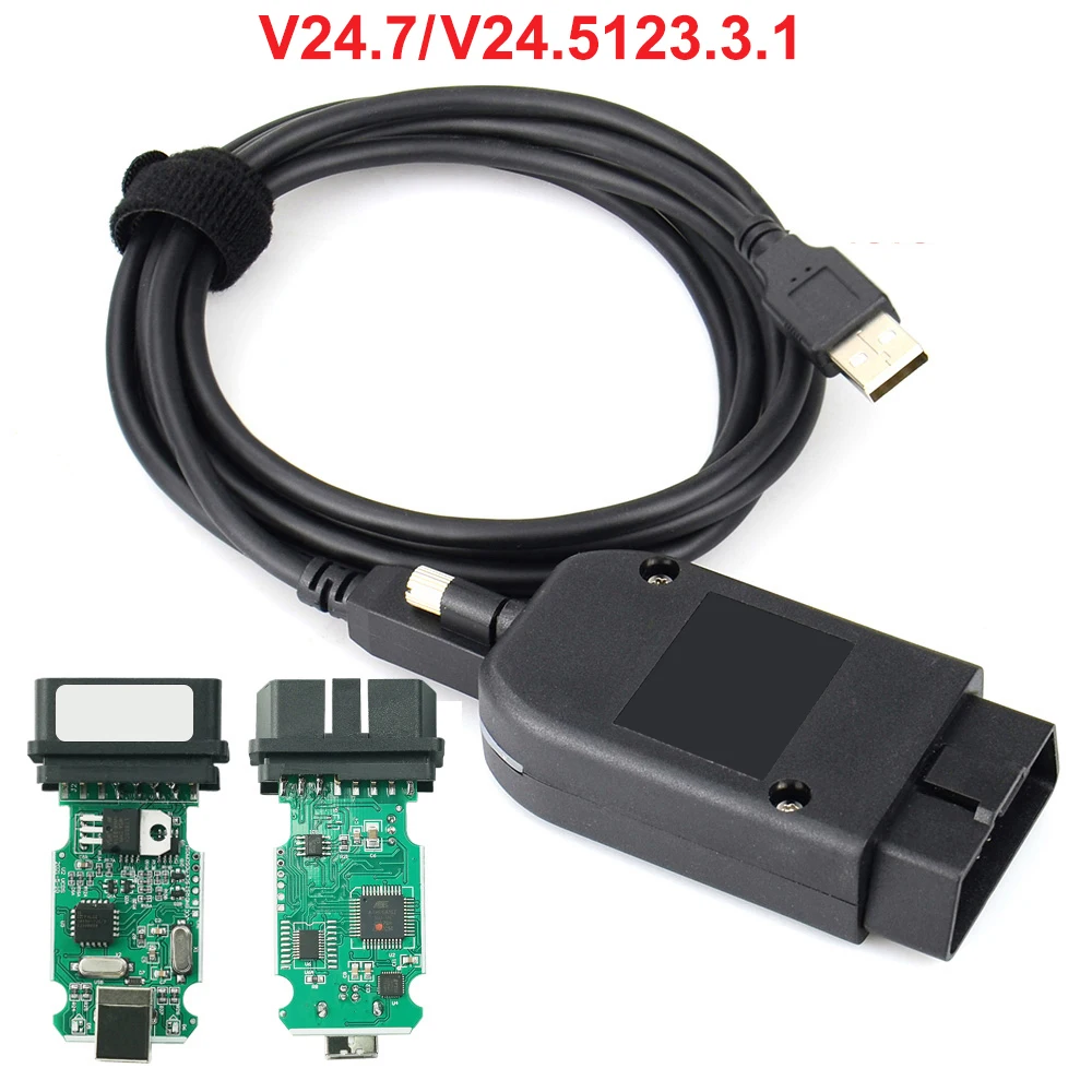 تحديث V25.3 لـ VAG HEX V2 Obd2 كابل الماسح الضوئي لشركة فولكس فاجن/أودي/سكودا/مقعد متعدد اللغات لأداة تشخيص السيارات VAG HEX V2