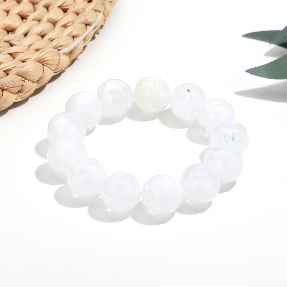 Böhmische Acryl-Armbänder mit bunten, marmorierten, elastischen, runden Perlen, trendige, geometrische, stapelbare Armreifen, Schmuck für Damen – Detail 13