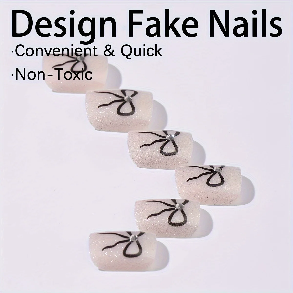 24 stks Rose Roze Fale Teennagels 3D Shell Parel Decor Vierkante Druk op Teennagels voor Lady Valentijnsdag Wearable Valse Teennagels