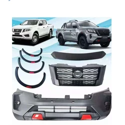 Przedni zderzak samochodowy Grille Facelift Bodykit Body Kit dla 2016 + Nissan Navara Np300 Upgrade zmień na Navara 2021