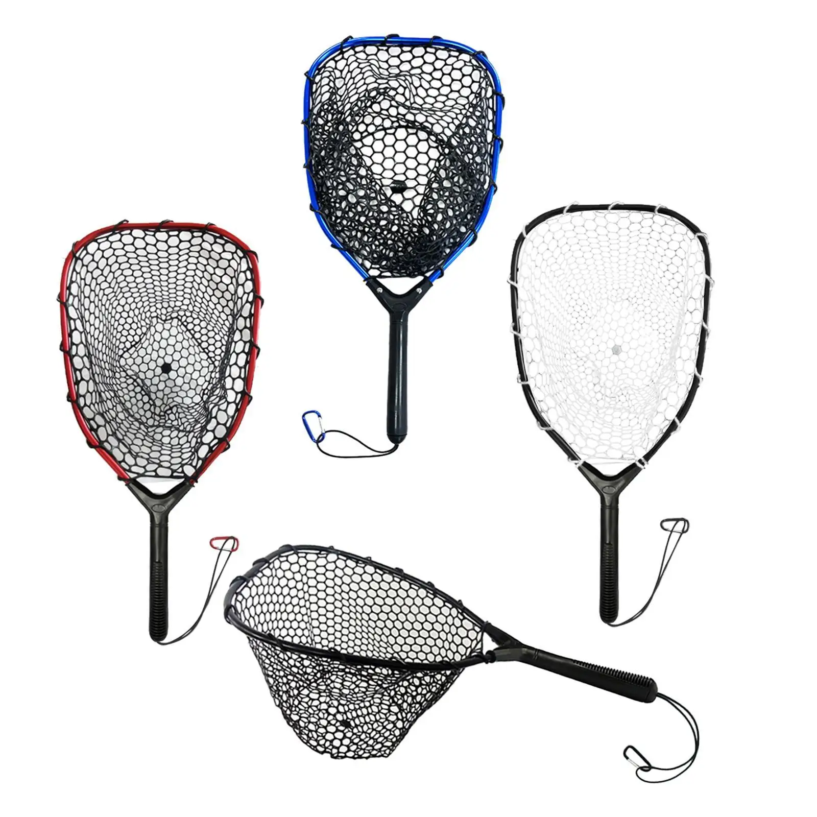 

Fly Fishing Landing Net Fishing Equipment Sturdy Silicone Mesh Portable Catching Mesh Net for Boating Saltwater Freshwater