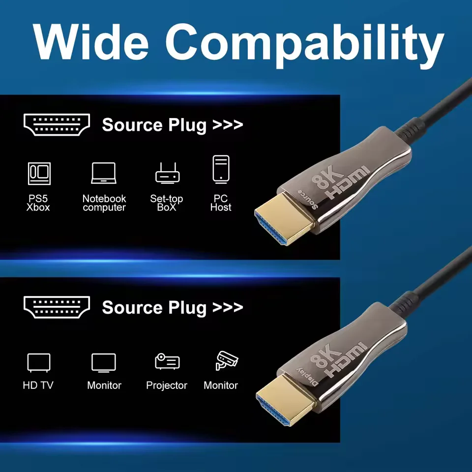 8K 4K HDMI 2.1 AOC 光ファイバーケーブル HDR Cabo DSC 8k@60hz 4k