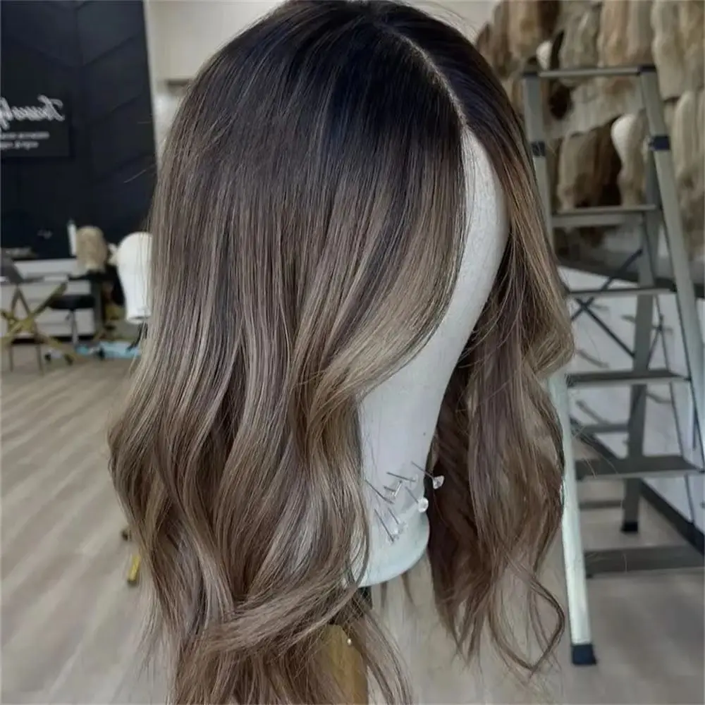 short-wave-bob-13x4-free-part-ombre-brown-blonde-balayage-heat-friendly-synthetic-wig-for-women-natural-preplucked-hairline-14''