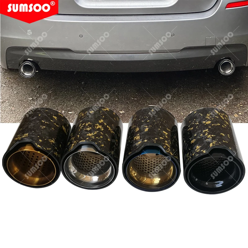 

SUMSOO Фольга золотая кованая насадка из углеродного волокна, черная внутренняя труба для BMW M2 M3 M4 M135i M235i M140i M240i M335i M340i M435i