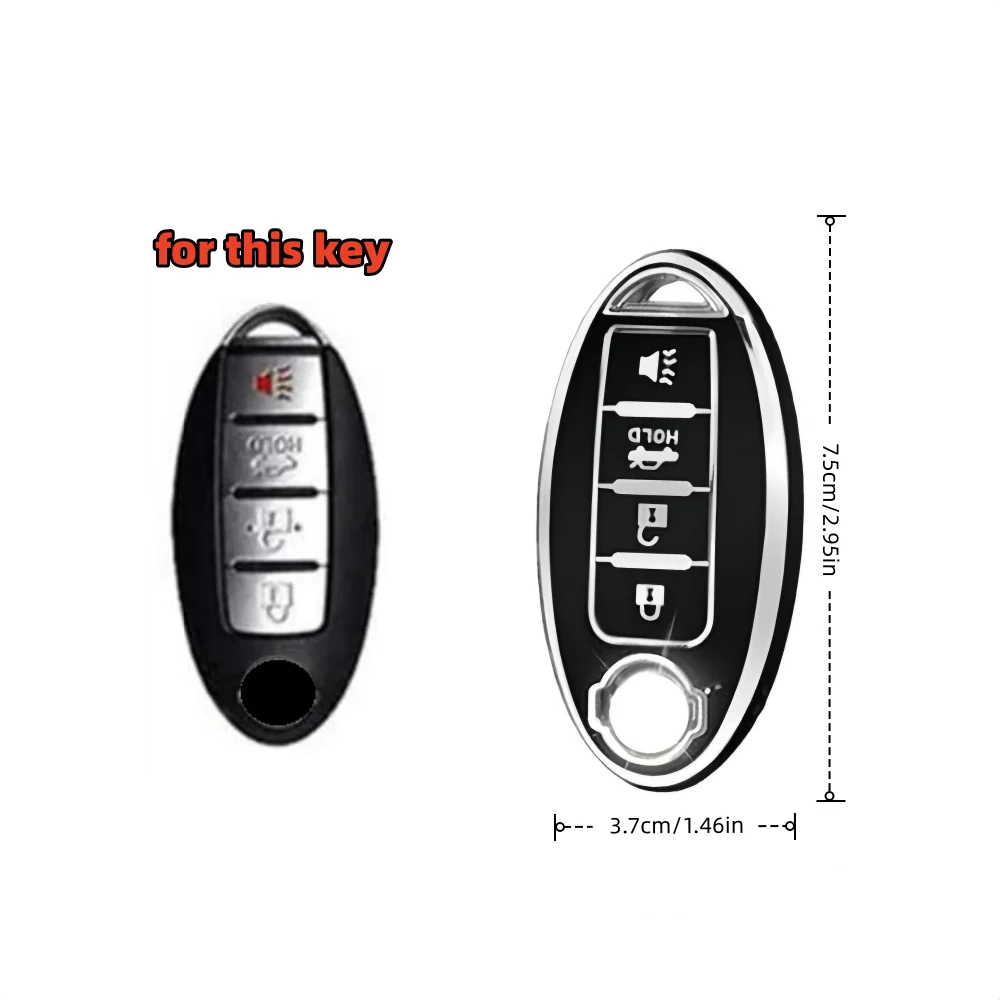 Key Fob Cover Keychain Lanyard for Nissan Altima Rogue Sentra Pathfinder Frontier Maxima Titan Murano Kicks Juke Versa Arma