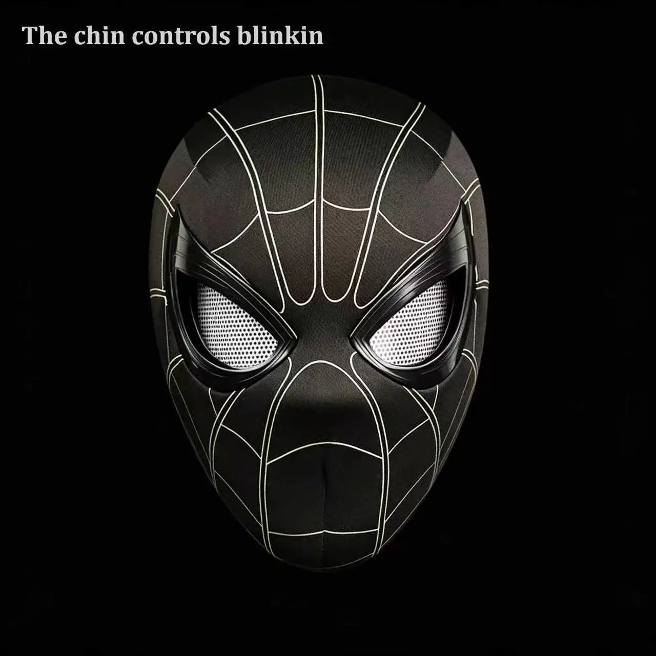 2026 Popular Breathable Spider Man Headset with Chin Operable Blink Touch Glowing Mask Miles Halloween Cosplay Boys Headgear Toy - view 6