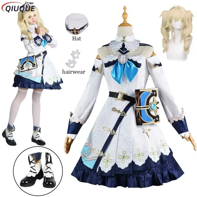 

CosplayBarbara Cosplay Genshin Cosplay Costume Hat Barbara Wig Shoes Halloween Party Role Play Outfits Game Clothing Women Dress
