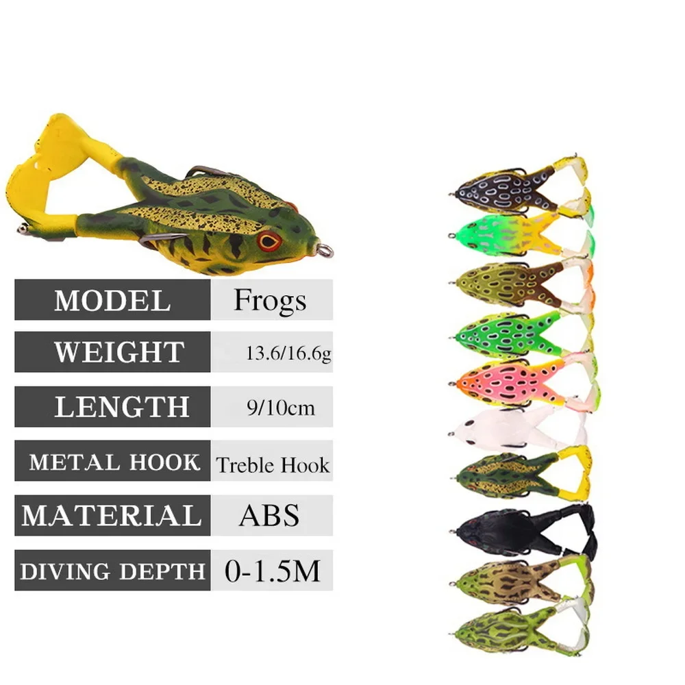 Frog Lure Double Propeller Legs Silicone Soft Baits 13.6g 16.6g Topwater Wobblers Artificial Bait For Bass Catfish Fishing Tools