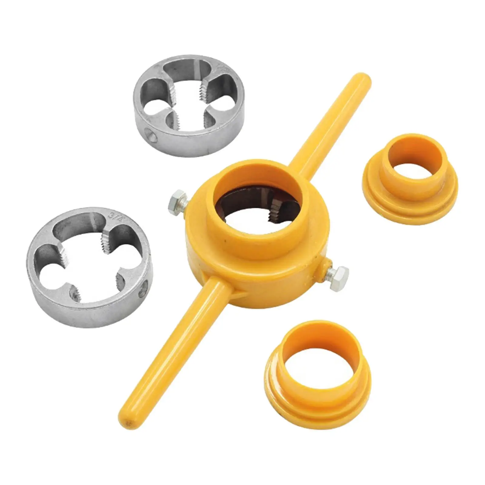 PVC Tools Kit NPT Die Set Excellent Finish Wood Threading Kit 1/2”, 3/4