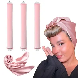 Heatless Curling Rod Headband Soft Hair Curlers with Scarf No Heat Hair Rollers Sleeping Lazy Curls Flexi Rods Hair Styling Tool