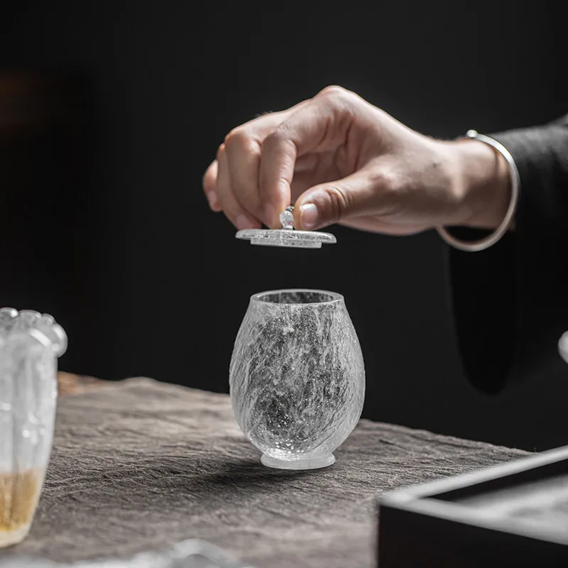 CX ancient glazed tea can, mini tea warehouse frozen and burned, exquisite texture light luxury handmade small jar