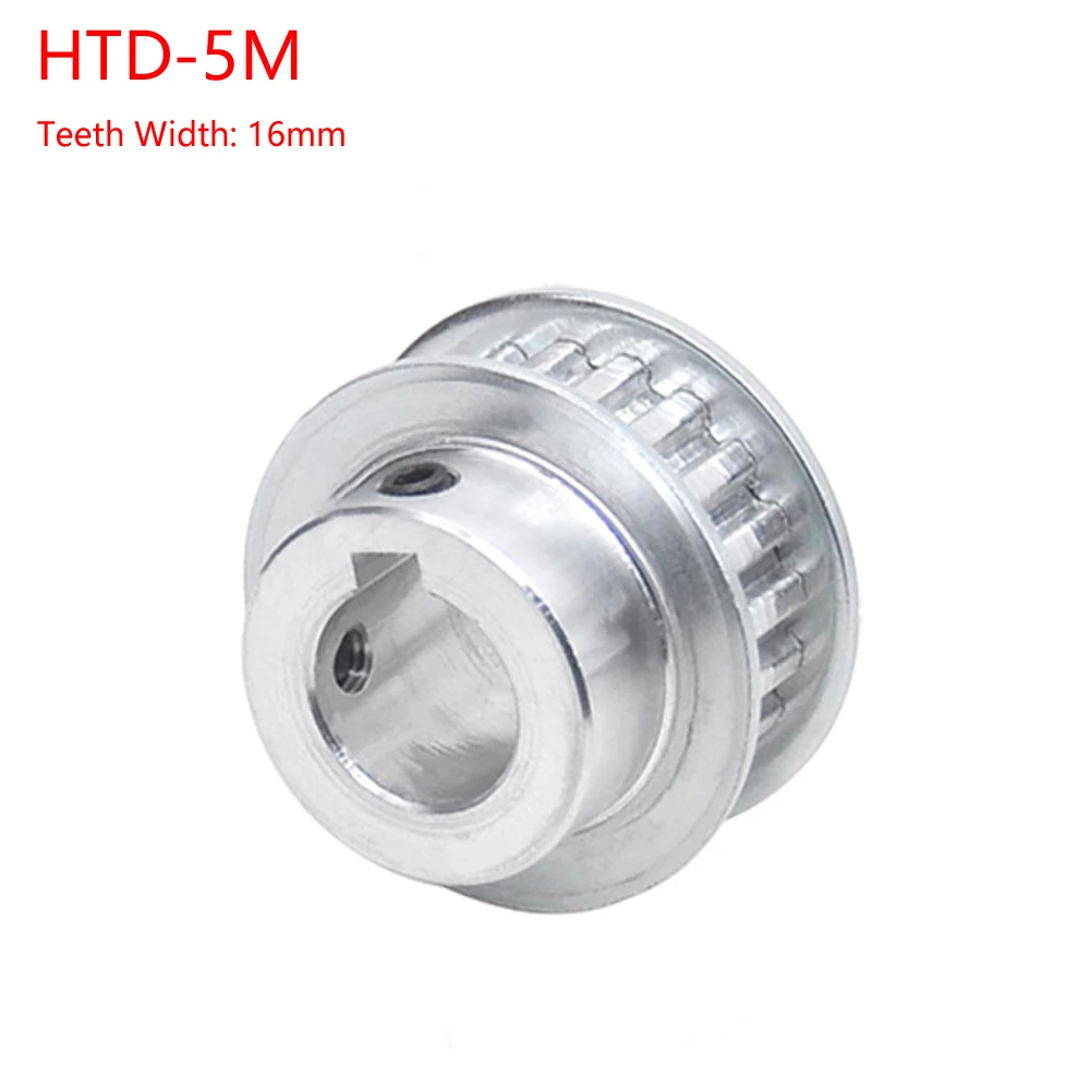 HTD-5M Timing Belt Pulley 10-30Teeth Pitch 5mm With Step/Keyway Drive Timing Pulley, Tooth Width 16mm