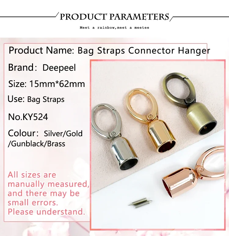 2/4Pcs Deepeel Metal Cord Lock Buckles Bag Belts Connector Hanger Handbag Strap Stopper Tassel Cap Clasp Hardware Accessories