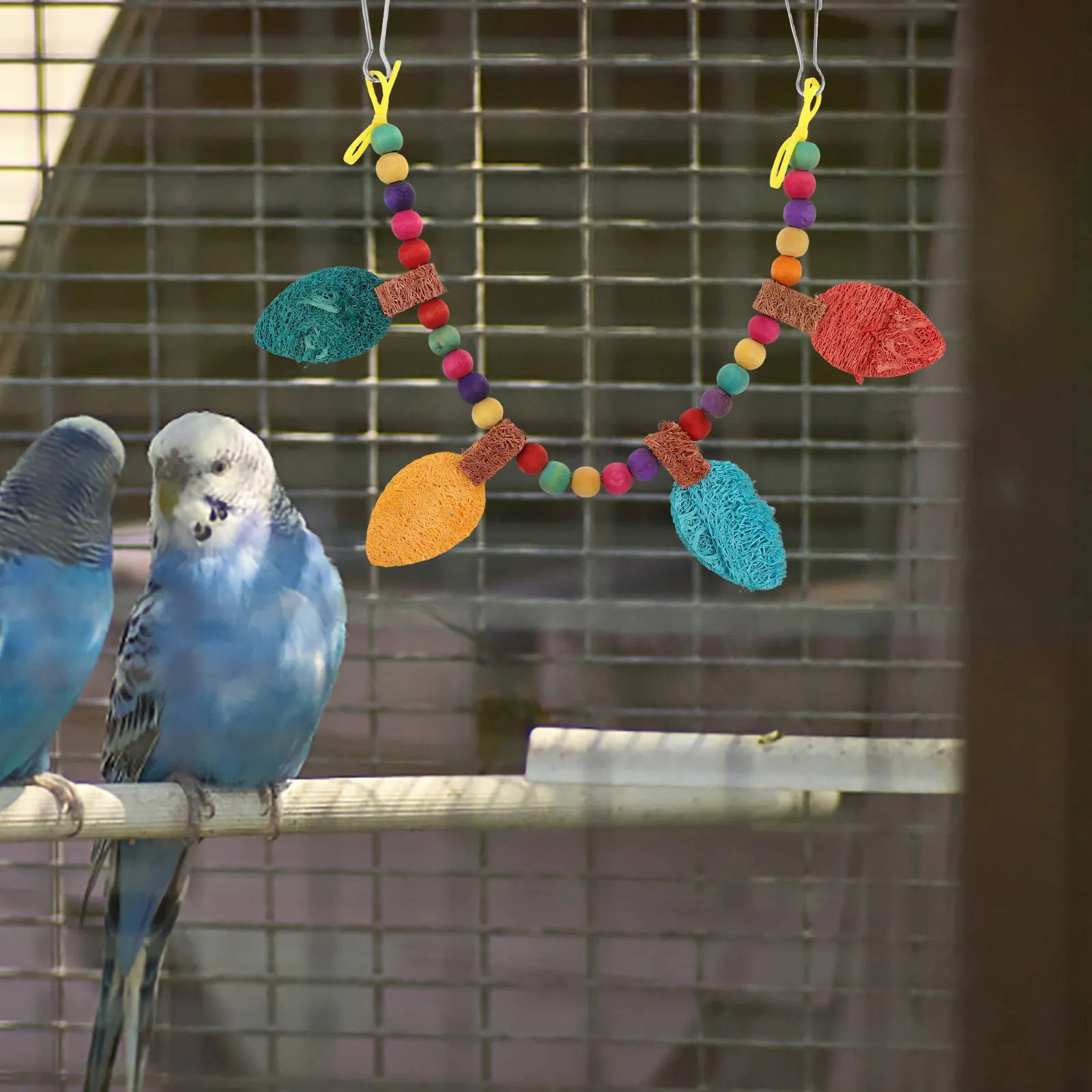 

Parrot Cage Chew Hanging Bite Swing Bright Colors Interactive Play for Intelligence Training and Loneliness Reduction