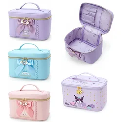 Sanrio Kuromi Cinnamoroll Mymelody kawaii borsa per il trucco del fumetto borsa per cosmetici da viaggio articoli da toeletta per donna organizzatore impermeabile regali