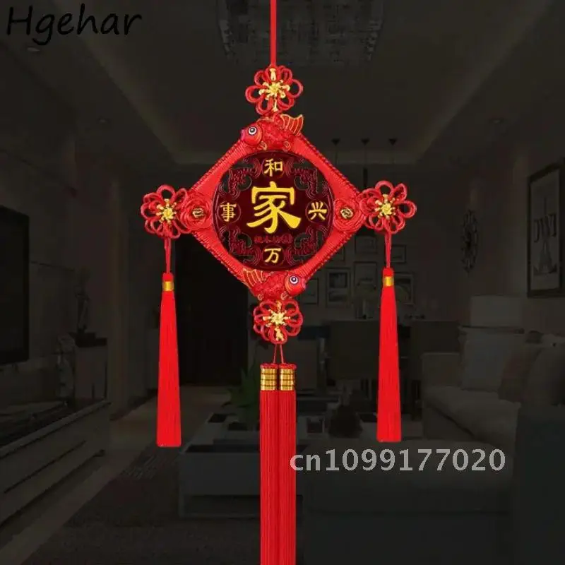 ห้องแบบดั้งเดิมแขวนพู่เครื่องประดับตกแต่งพื้นหลังทีวีผนังสไตล์จี้ติดตั้งเทศกาล Living ฤดูใบไม้ผลิจีน