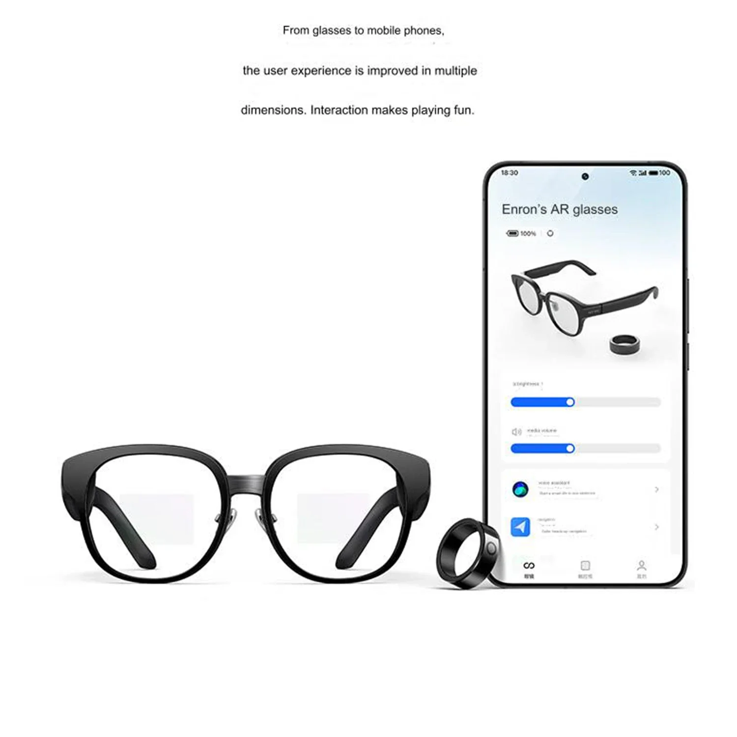 Meizu MYVU AR نظارات ذكية 6 ترجمة AI مساعد الملاحة ركوب الدراجات دعم Applewatch لهواوي Xiaomi أندرويد 43g Light
