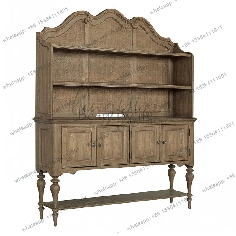 XX  American Solid Wood Dining Side Cabinet Pastoral Country Retro Cream Style Locker