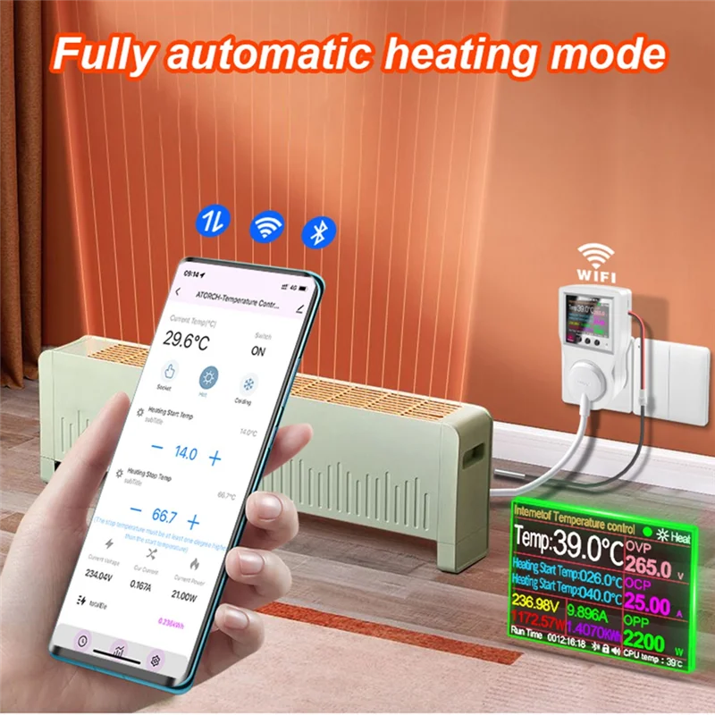 ГОРЯЧАЯ розетка для термостата Tuya Wi-Fi 16A AC220V, цифровая розетка для регулятора температуры, таймер, датчик, вилка европейского стандарта