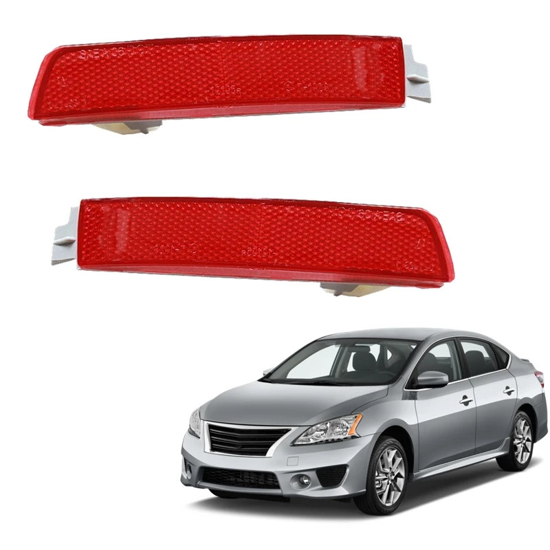 2Pcs For Nissan Sentra Juke Kicks Murano Quest Rear Bumper Reflector Brake Lamp Taillight Parking Brake Light Fog Light