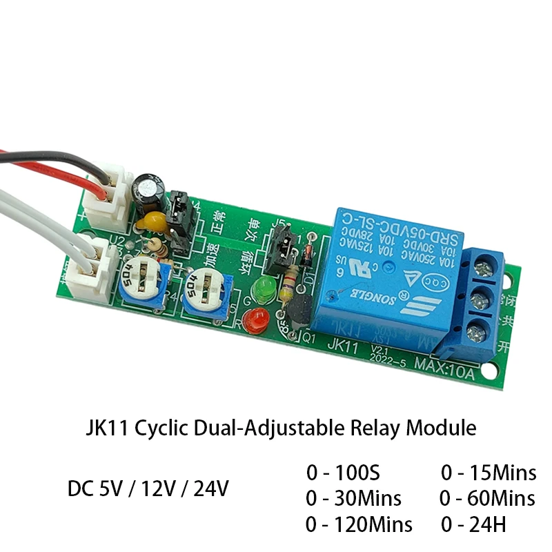 

DC5V 12V 24V Adjustable Cycle Timer Delay On/Off Switch Power Supply Relay Timer Delay Relay Module Infinite Repeat Cycle 1S-24H