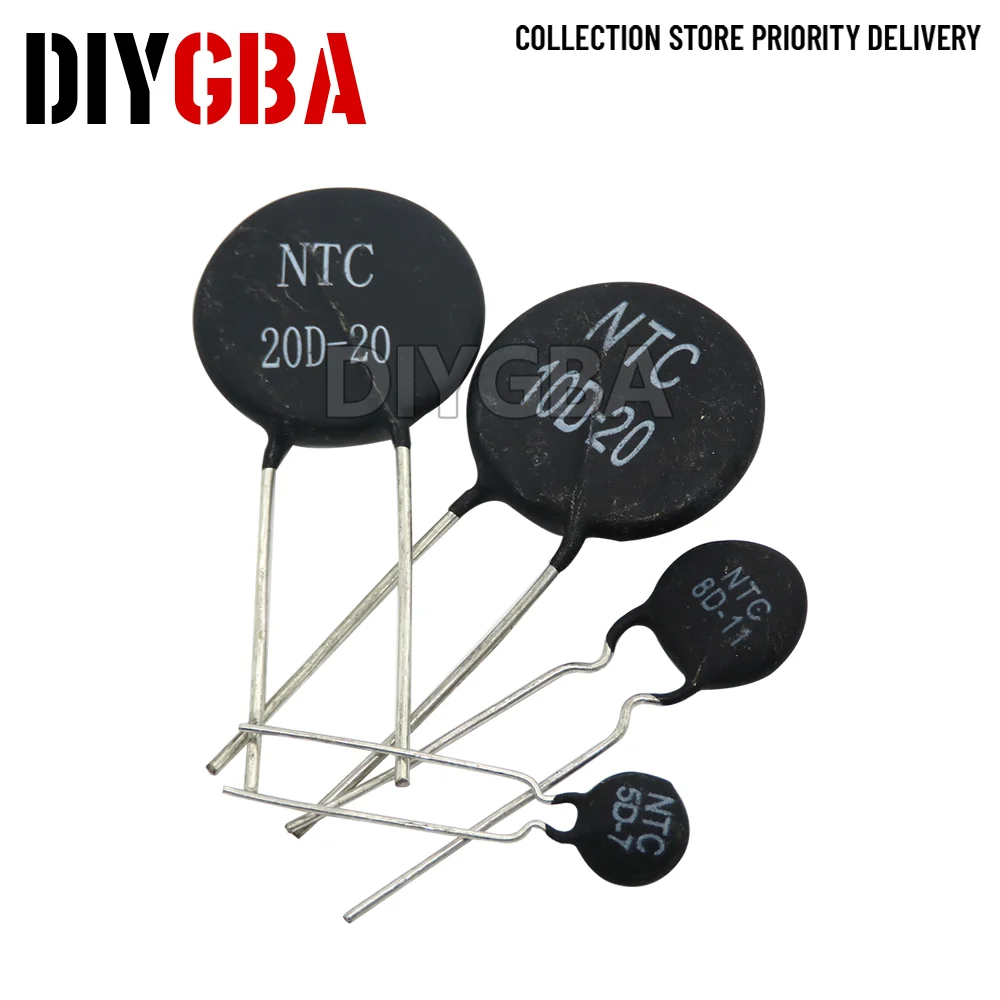 10pcs NTC 5D 8D 10D-9 10D-11 10D-13 10D-15 10D-20 10D-25 47D-15 Thermistor 5D-7 5D-9 5D-11 5D-20 8D-20 Thermal Resistor DIYGBA
