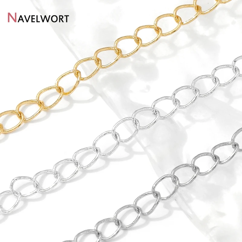 14K الذهب مطلي النحاس معدن تمديد تمديد سلاسل الذيل موسع سلسلة لصنع المجوهرات اكسسوارات مواد المجوهرات