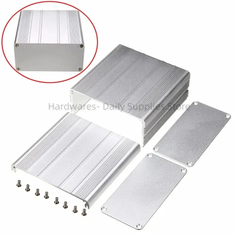 1pc Aluminum Enclosure Case Silver DIY Electronic Project PCB Instrument Box  100x100x50mm