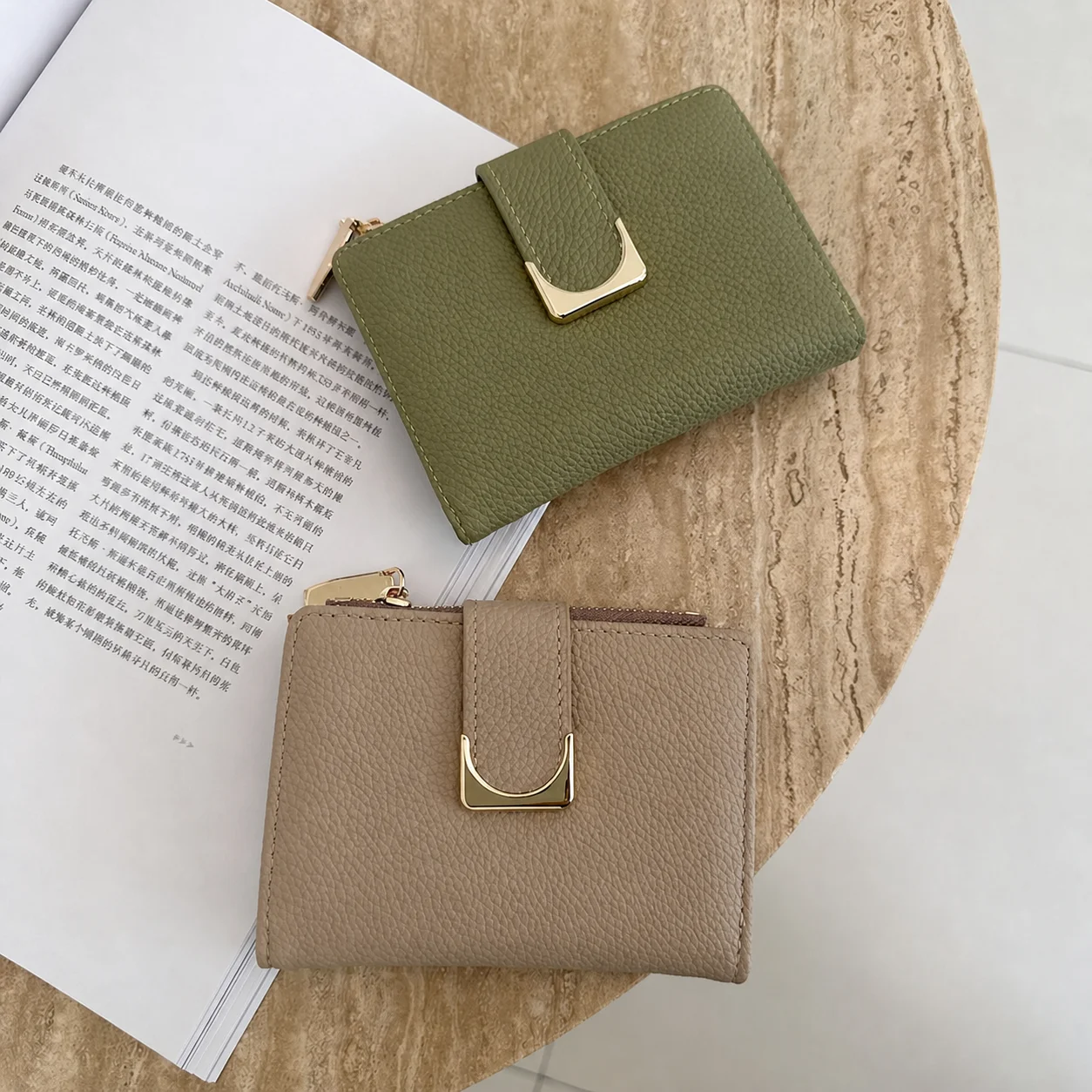 Litchi Grain Pu Leather Wallet Versatile Multi-Card Holder Wallet Short Bifold Wallet Compact Ladies' Coin Purse For Organizing