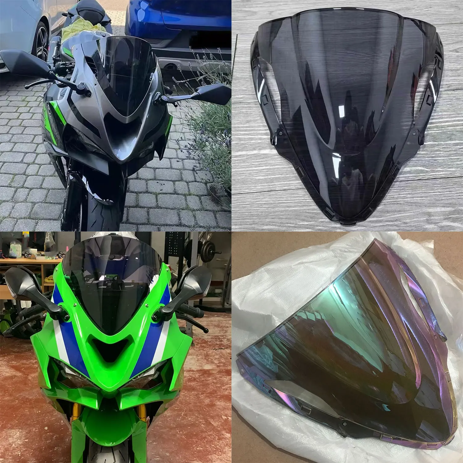 

For Kawasaki NINJA 636 ZX6R ZX 6R 2024 2025 ZX-6R Double Bubble Windshield Windscreen Screen Wind Deflectors Accessories Smoke