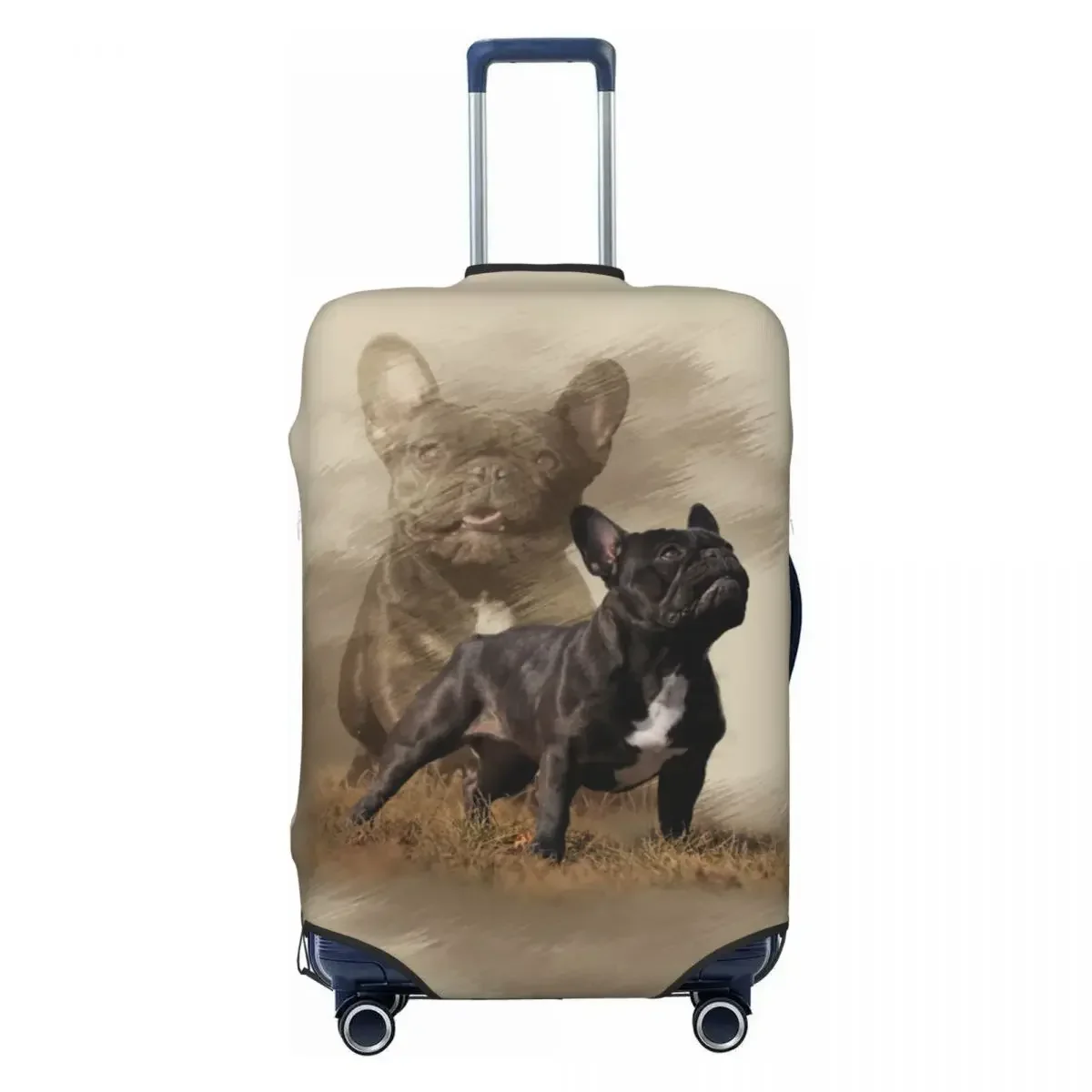 Custom French Bulldog Travel Luggage Cover Washable Frenchie Dog Lover Suitcase Cover Protector Fit 18-32 Inch