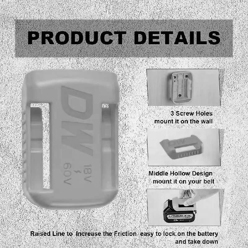 2/5/10 adet için Dewalt 18V 20V 60V pil tutucu duvar depolama Mounts Stander montaj ekran askı Dock pil kemer toka sarı