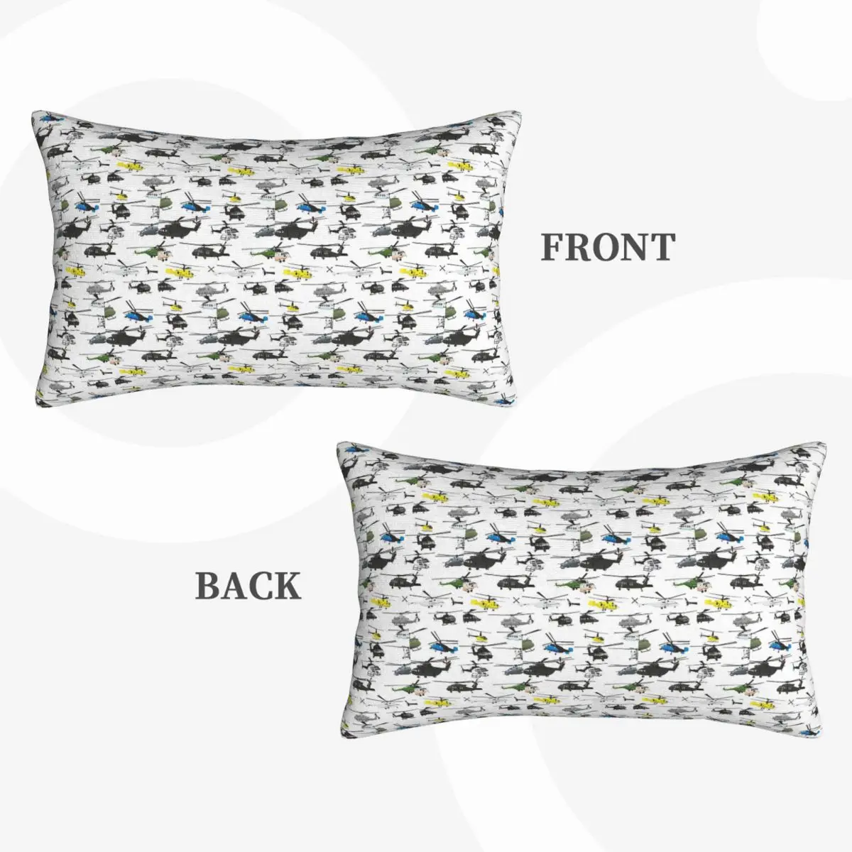 Multiple Helicopters Rectangle Pillowcase Cushion Cover Decorative Bedroom Bed Home Comfort Throw Pillow
