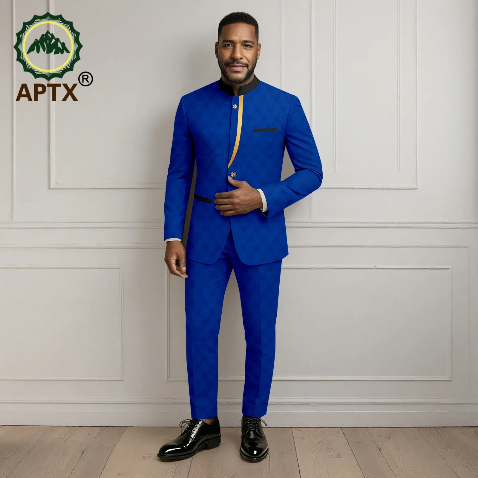 African Suit for Men Traditional Wedding Bazin Riche Attire Custom Business Attire Fashion Jacket Coat Pants Set Party 2526018