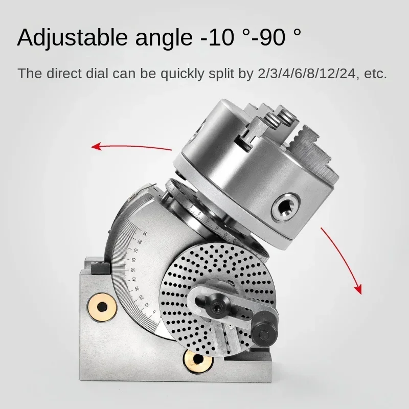 Universal indexing head, milling machine, indexing head, hand-cranking, fast vertical and lying dual-purpose, universal