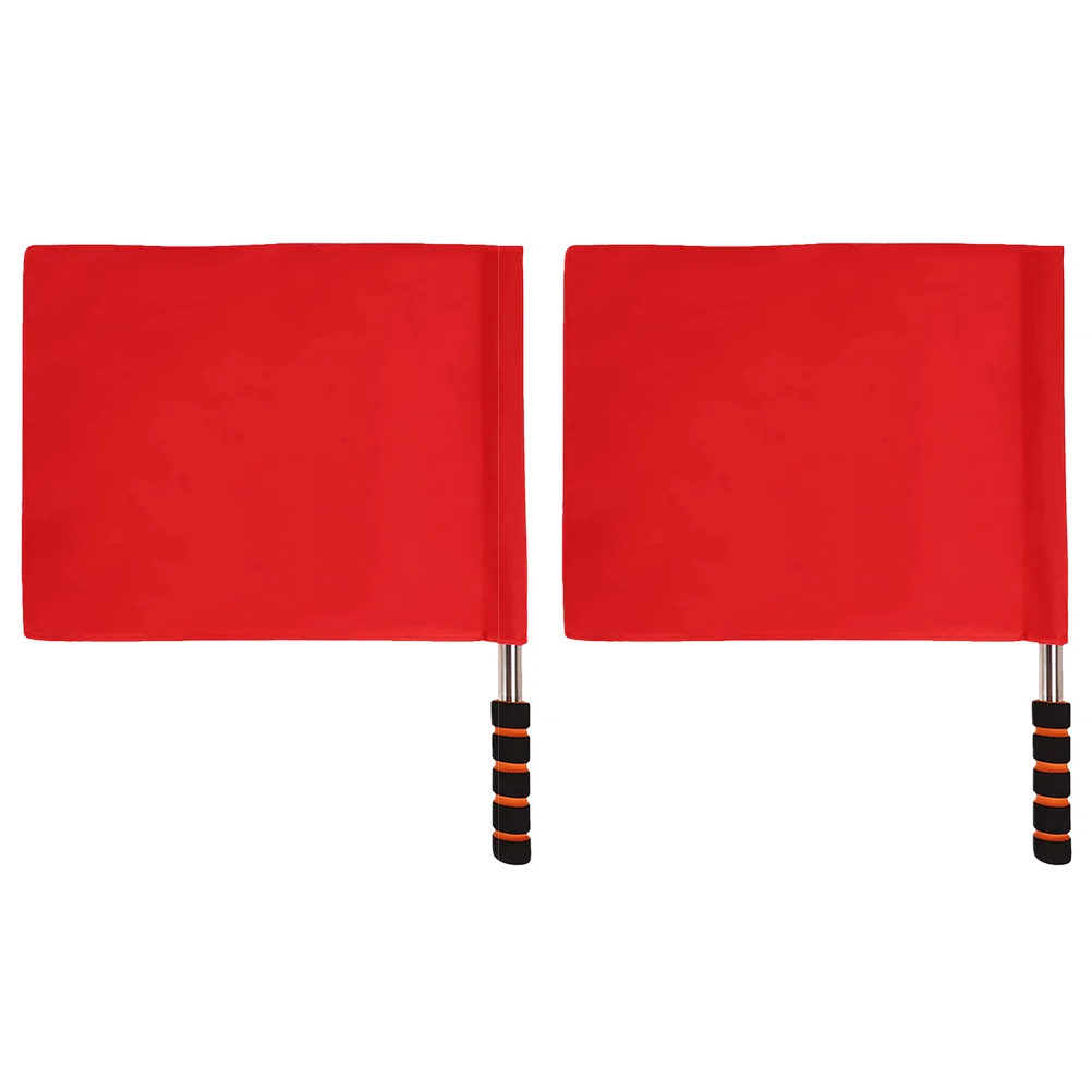 

2 Pcs Starting Flag Corner Flags Banner Football Track Marker for Competition Red