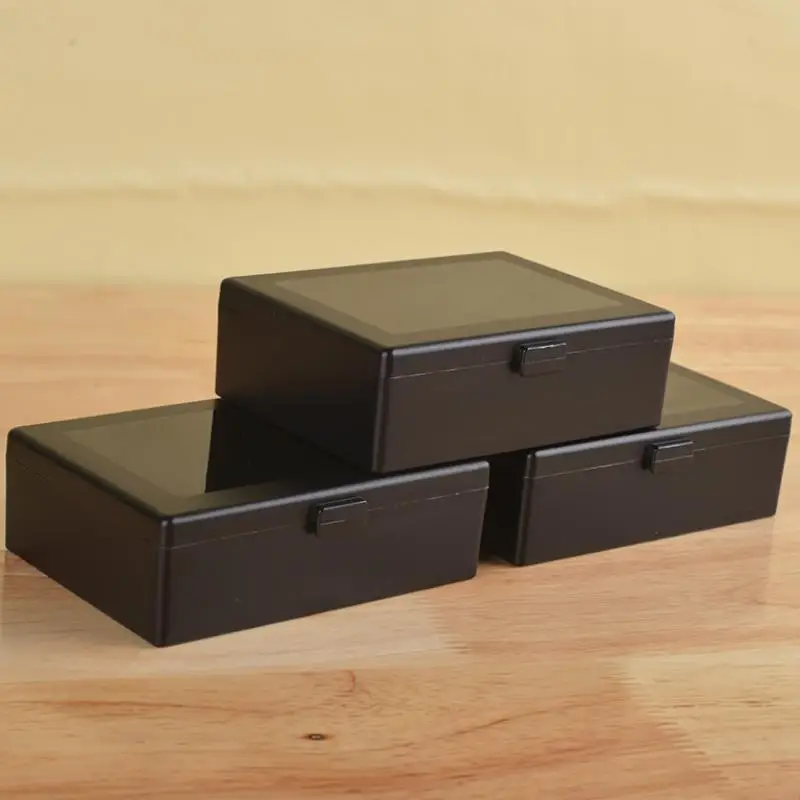 صندوق تخزين البطاقات البلاستيكية باللون الأسود/الأبيض، صندوق بطاقات شفاف قابل للتكديس، منظم مكتب، حافظة تخزين بطاقات الهوية البنكية لبطاقات الهوية