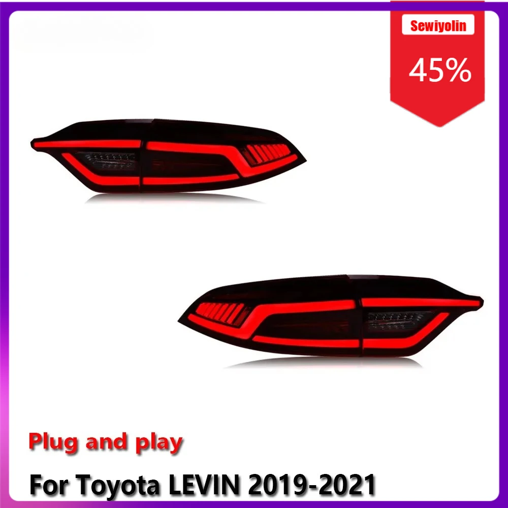 

Sewiyolin автомобильные светодиодные лампы заднего фонаря в сборе для Toyota LEVIN 2019-2021 авто противотуманные DRL тормозной указатель поворота