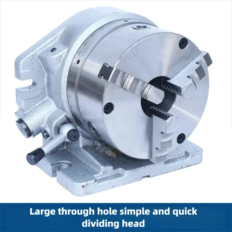 6/8 Inch Simple Index Head Universal Quick Milling Divider Vertical Horizontal Use 2 Division Large Through Hole Indexing Plate