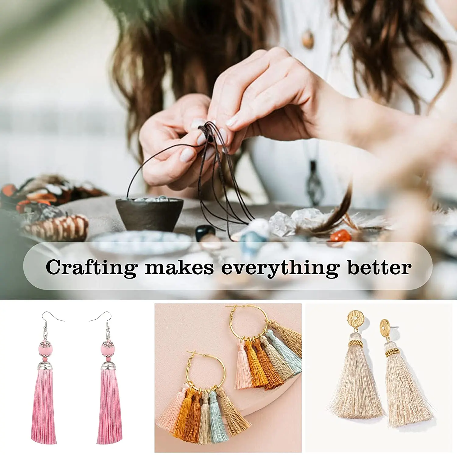 32Pcs 13cm Hanging Rope Bookmark Tassels Fringe Brush Silky Tassels Handmade Craft For DIY Jewelry Making Accessories