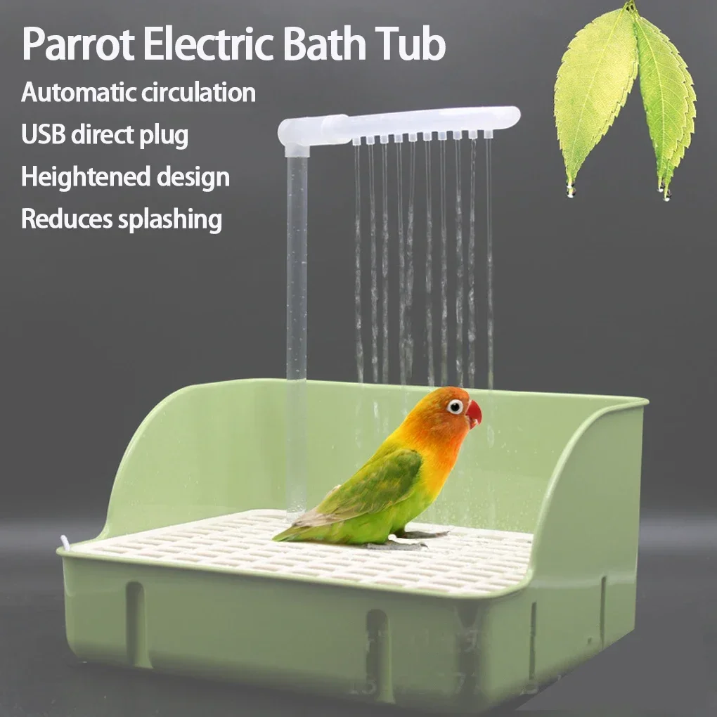 Parrot Bath Tub Bird Automatic Bathtub With Multiple Faucets Automatic Shower Bathtub For Small Medium Parakeet Cleaning Bath