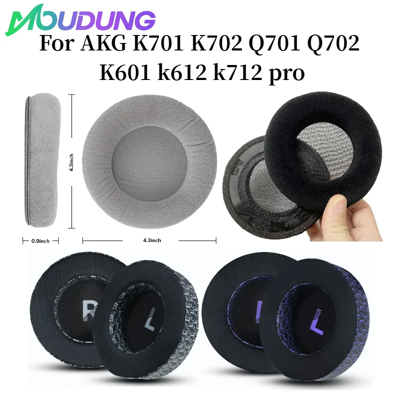 

MOUDUNG Ear Pads for AKG K701 K702 Q701 Q702 K601 k612 k712 pro Headset Replacement Printed ice silk fabric Earmuff earpads