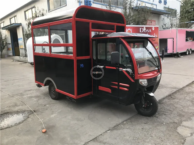 Snack Electric Tricycle Fried Chicken Beer Food Truck Kitchen Ice Cream Hot Dog Coffee Mobile Food Cart For Sale Vending Machine