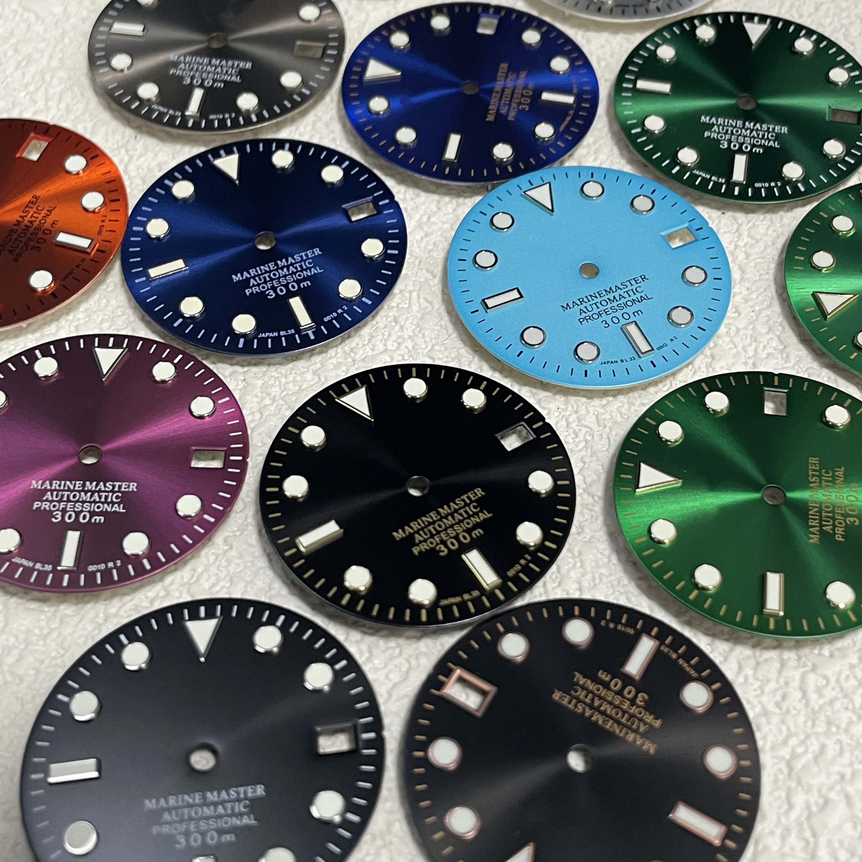 

28.5mm NH35 36 Dial Watch Dial Hands S Dial Green Luminous Face Parts for SUB S green Dial NH35 NH36 Movement Watch Accessories