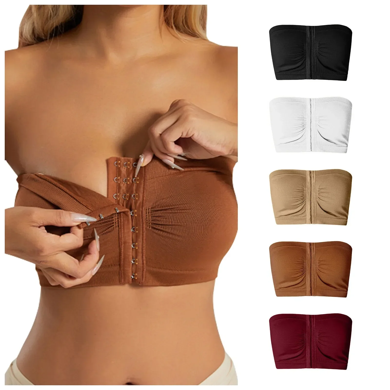 

Fashion Strapless Bras Women Sexy No Underwire Seamless Bralettes Women's Camisole Underwear Soft Support Everyday Bras Top
