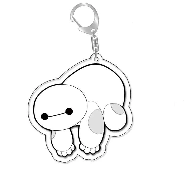 MINISO-Porte-clés en acrylique avec pendentif pour sac à dos, accessoires de dessin animé, cadeaux de Noël, grand fore6 Hiro Hamada Baymax Wasine-ty