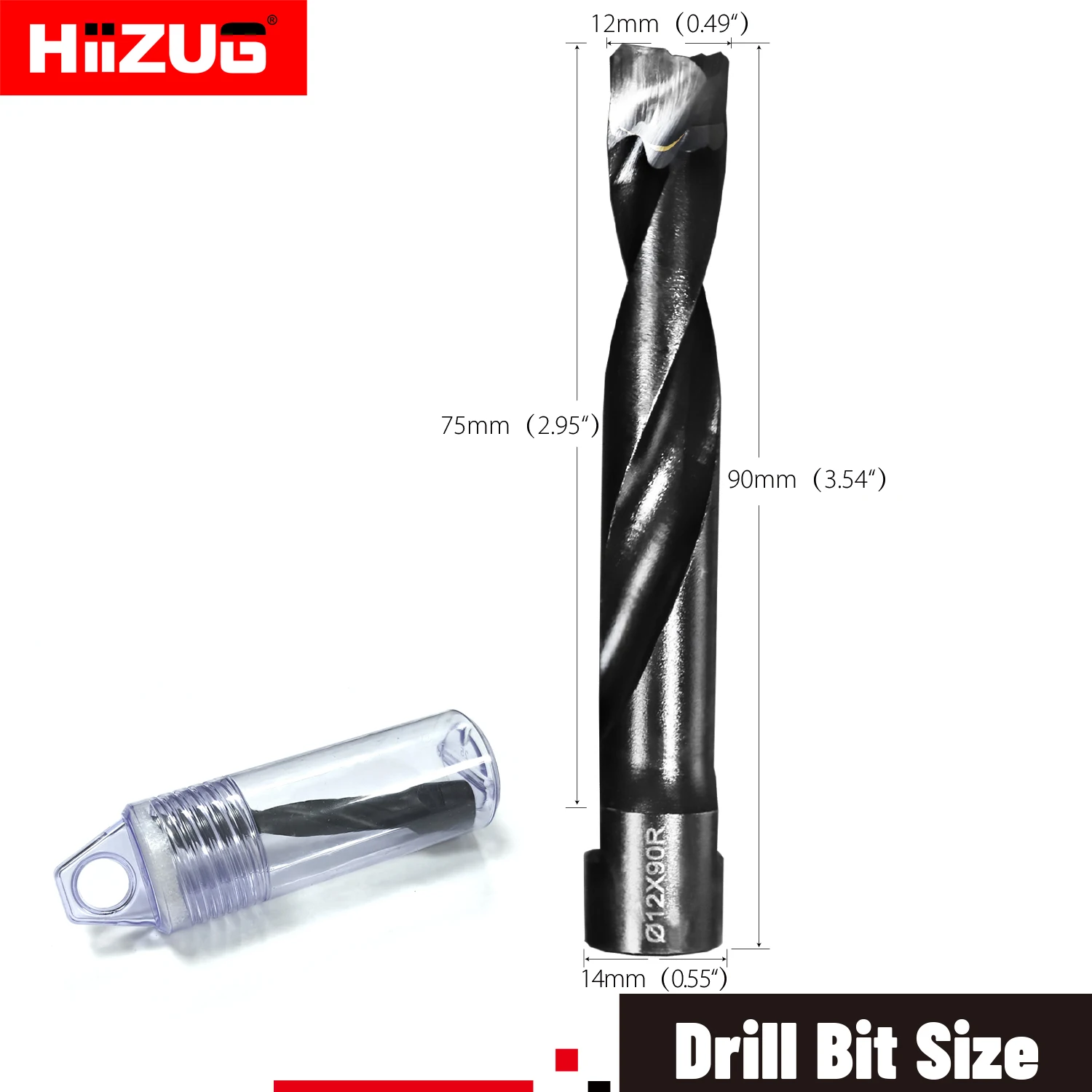 14mm Shank Carbide Domino Drill Bit 12x90mm Right, Fit for Domino Jointing Machines TCT Drill Bit Woodworking